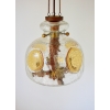 Lampa wisząca vintage z lat 70. szkło crackle i mosiądz